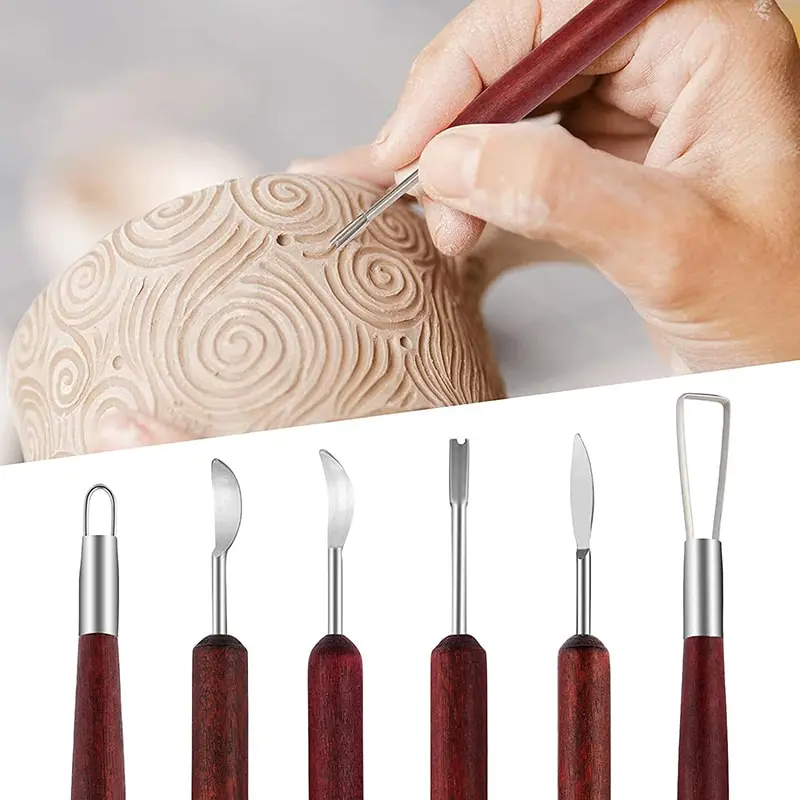 Wood Chisel Set - Perangkat Alat Tembikar Kayu 6 Buah