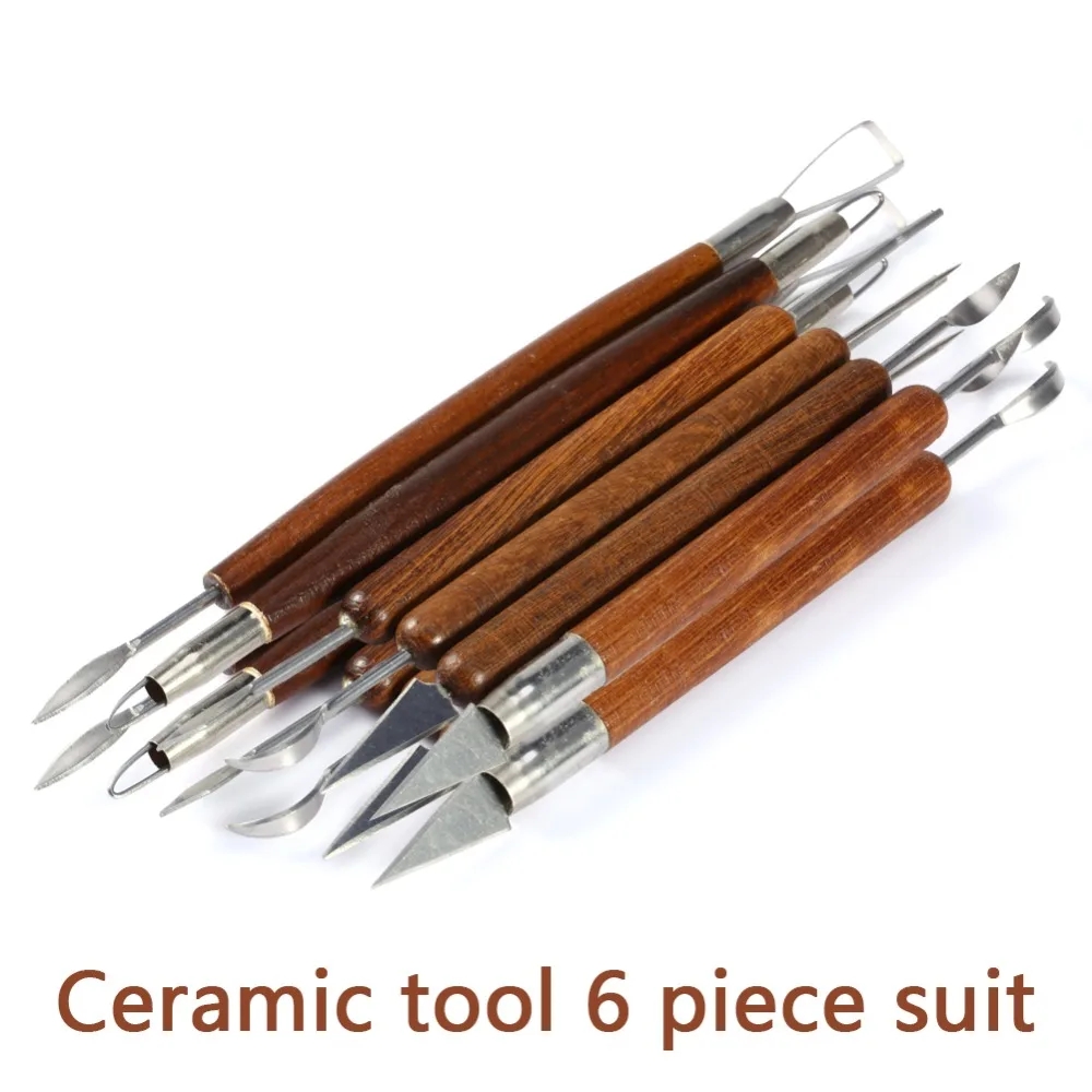 Wood Chisel Set - 6 buah alat pahat tembikar, gagang