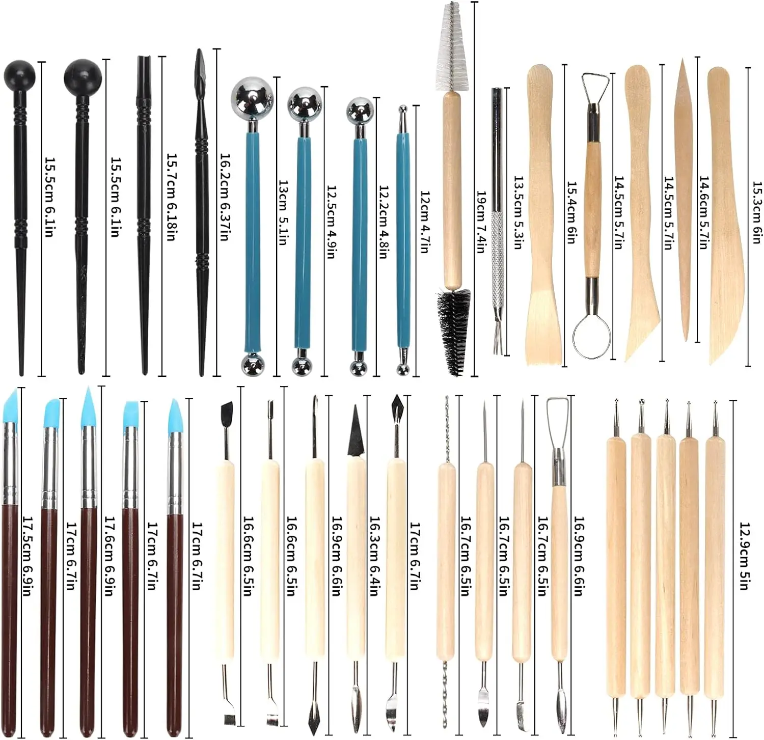 Wood Chisel Set - Set Alat Tembikar 8-61 Buah -